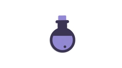 Animated Flat Design Potion Bottle Icon With Bubbling Liquid