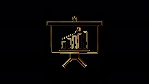 Animated Minimalist Bar Chart on Presentation Screen