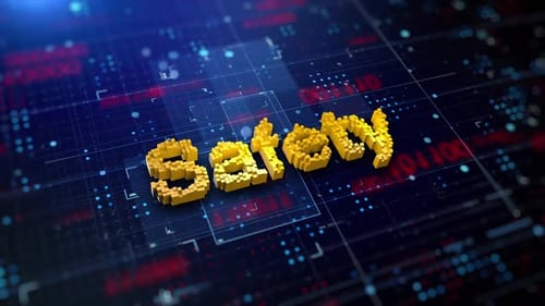 3D Safety Word on Animated Digital Network Background