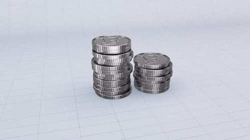 Ein Haufen Franc-Silbermünzen V4