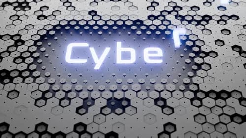 Futuristic Cyber Security Text Reveal on Dynamic Hexagon Grid