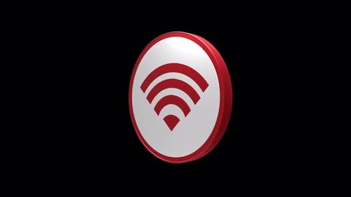 Animated 3D WiFi Icon Spinning on Black Background