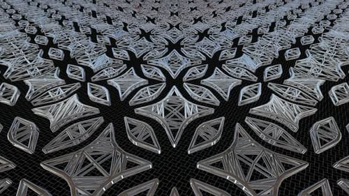 Abstract Metallic Grid Pattern Unfolding Loop Background