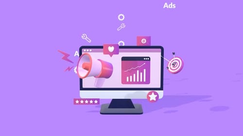 Online Advertising Growth and Analytics Animation