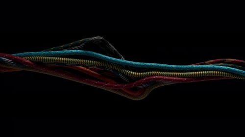 Colorful Braided Cables Intertwining Abstract Motion Background