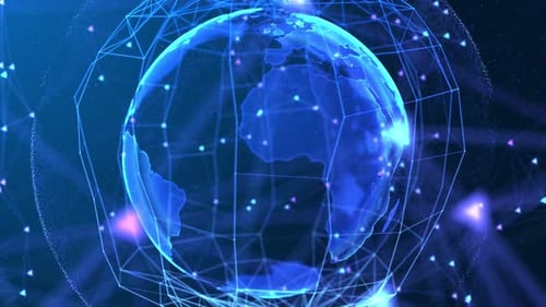 Digital Earth Network Loop: Futuristic Technology Connection