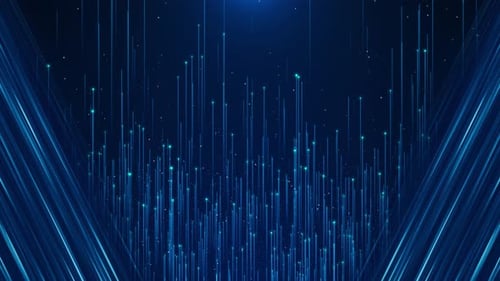 Digitale Matrixwelle, tiefer abstrakter Bühnenhintergrund, Cyberspace Stream, Perspektive, Gitter, Big Data