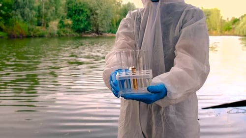 Conduct a Water Study on a River Selective Focus