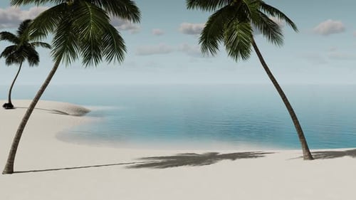 Beautiful summer, tropical landscape near the sea with palm trees,