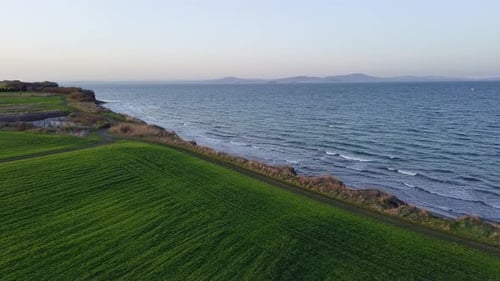 A Height to the Meadows and Fields Near the Shore Near the Black Sea in the Light of the Sun in