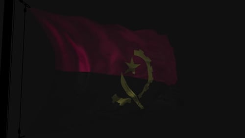 Angola National Flag Realistic Waving Animation