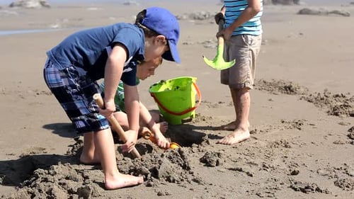 Boys Playing on the Beach Beach