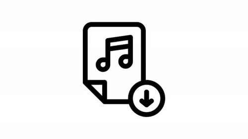 Animated Music File Download and Information Icon