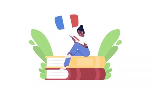 Animated Learn French Concept
