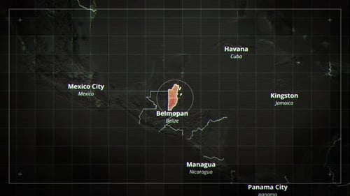 Belize Rotierende Karte im Satellitenkartenstil
