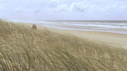 Atv adventure on a stunning australian beach getaway in beautiful sunlight
