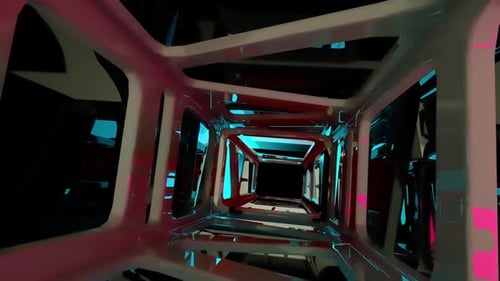 Abstraktes, lebendiges Tunnel-Digitalrendering