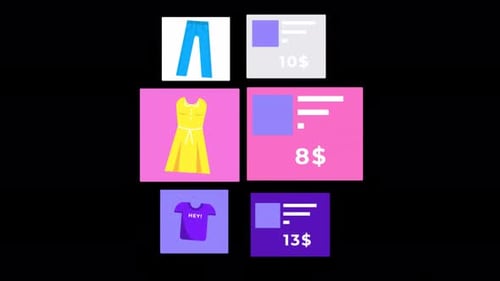 E Commerce Online Shopping Product With Bank Card On Alpha Channel 4K