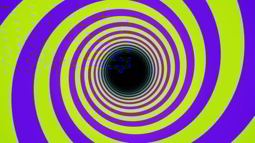 Lime And Purple Hypnotic Spiral Tunnel Background Vj Loop In 4K