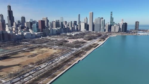 Horizonte de Chicago en Chicago en Illinois, Estados Unidos.