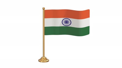Realistic Waving Indian Flag 3D Animation