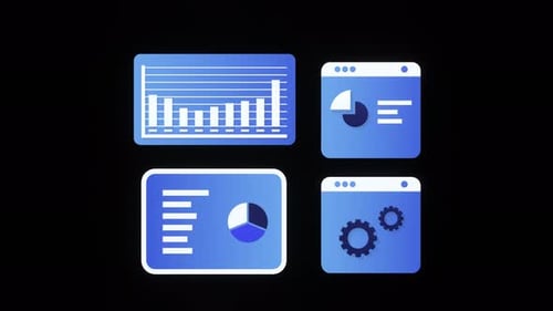 Animated Corporate Data Charts and UI Elements
