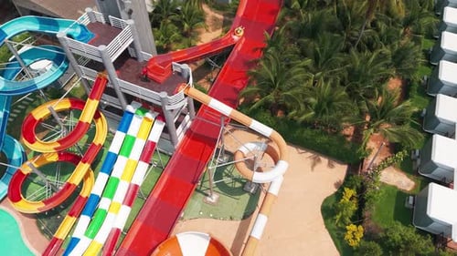 Water Park with High Slides and a Swimming Pool