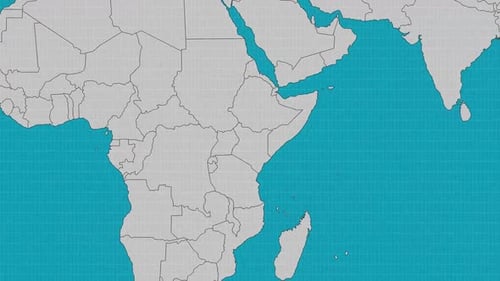 Animated World Map Highlight Zoom to Kenya