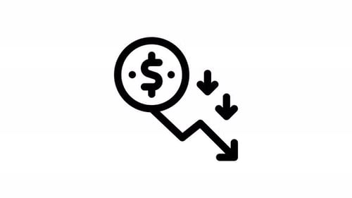 Animated Financial Decline Icon with Downward Arrows