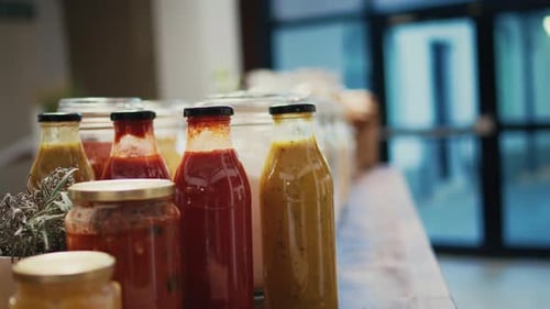 Bulk Products in Recyclable Jars Used By Eco Friendly Market