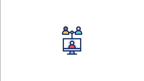 Flat Design Animated Network Communication Icon