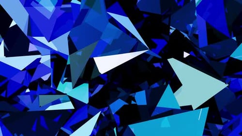 Glass, transparent, shiny shapes move in space