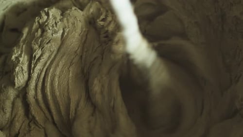 Mixer Blending Gray Mixture