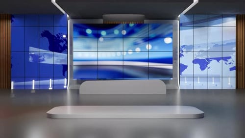 3D Virtual News Studio Ab0010 Hintergrundschleife
