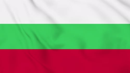 Waving Bulgarian Flag Animation with Fabric Texture Loop