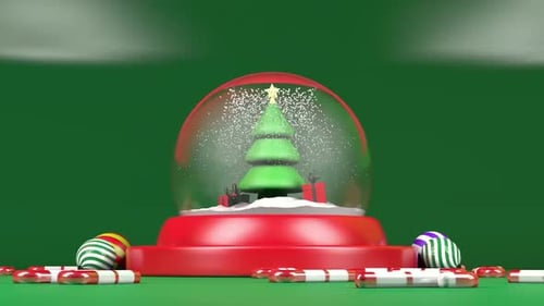 3D Glass snow globe Christmas Ball