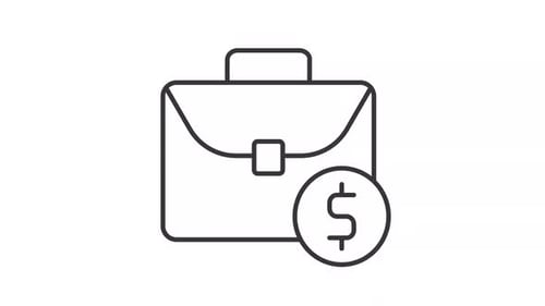 Business Briefcase with Dollar Sign Minimalist Animation