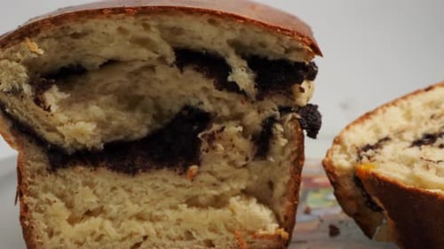 Freshly Baked Bread with Dark Filling