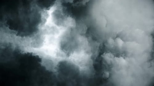 Cinematic Thunderstorm And Lightning In Dark sky
