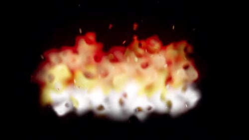 Simple Fire Burring In Cartoon Theme Animation On Transparent Background