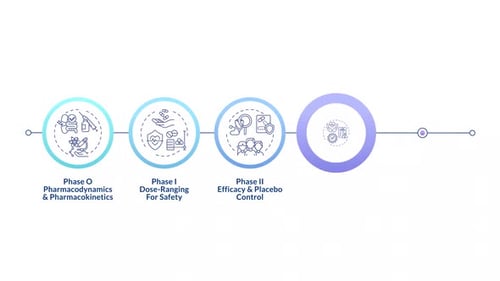 Pharmacy development phases infographic infographic circles animation