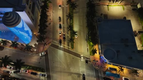 Top view of Miami Beach, Florida t night