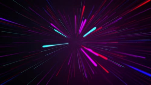 Abstract Neon Light Speed Burst Background