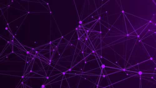 Abstract Purple Network Dots and Lines Connection Background