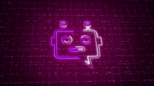 Chatbot Assistant Application AI Concept Digital Binary Data Background