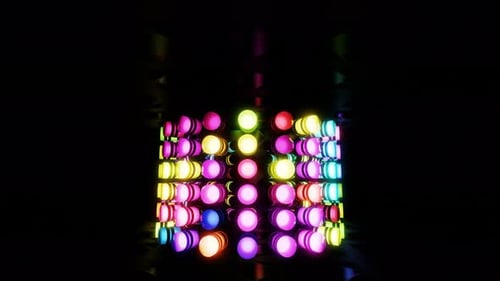 Brillante pilar de lámparas de neón multicolores VJ Loop