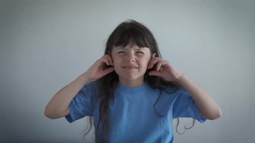 Child Suffer From Noise Indoor