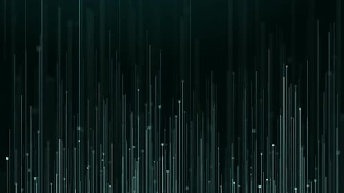 Futuristic Flowing Lines and Glowing Particles in Digital Cyberspace Background