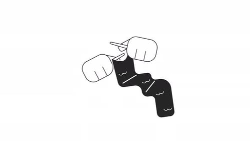 Knitting Hands Bw Animation