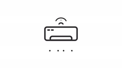 Animated Air Conditioner Icon with Wi-Fi Signal
